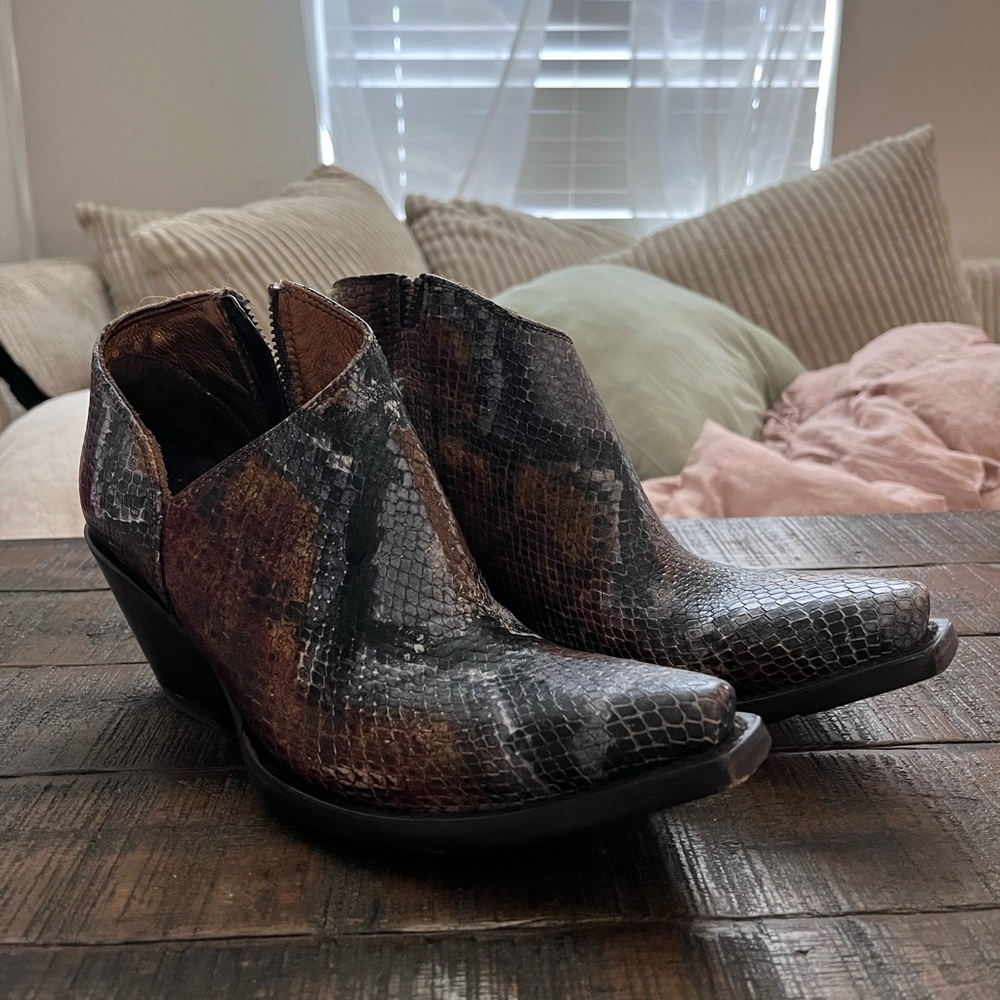 Ariat Dixon Snakeskin Ankle Booties